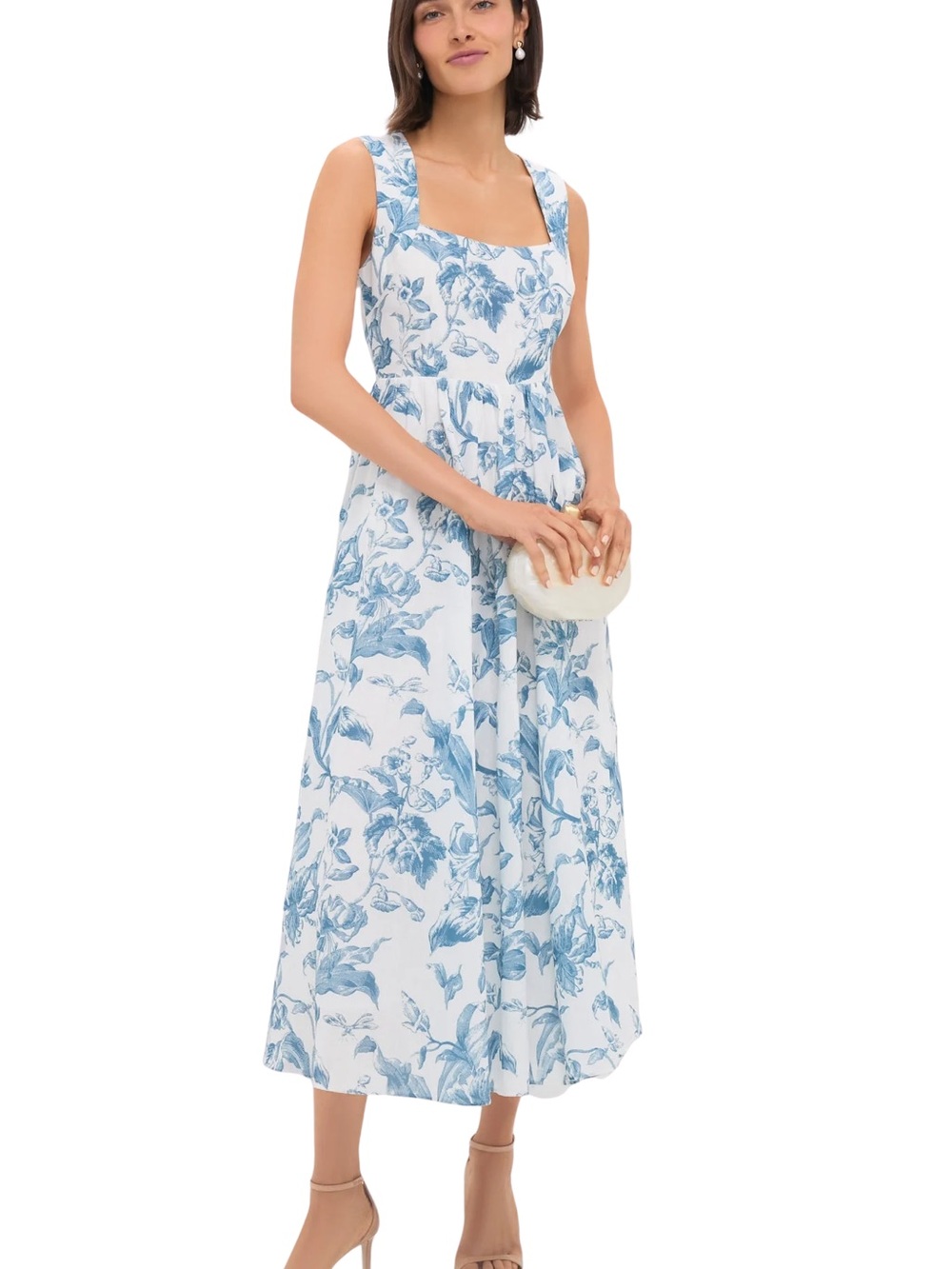 NWT Tuckernuck Hyacinth House Blue and White Floral Midi Dress